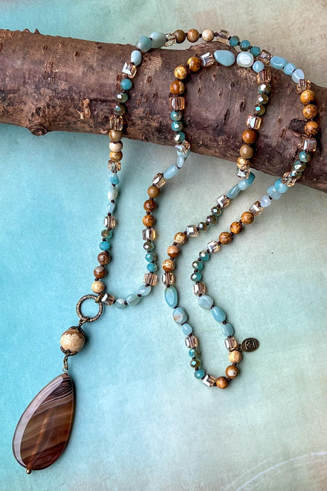 Debbie Necklace - Turquoise/Brown