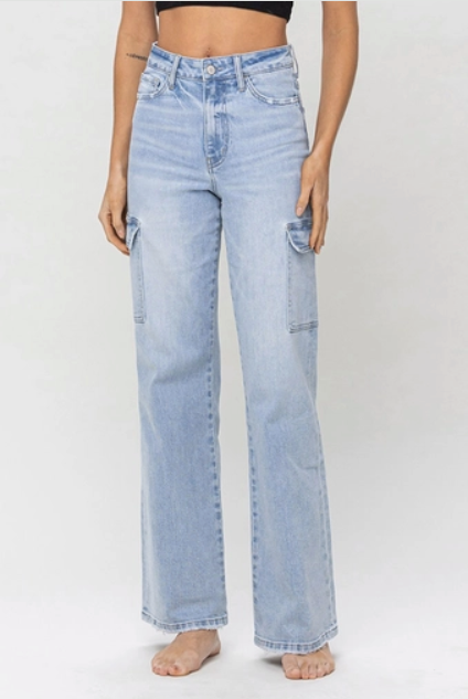 Alyssa 90's Vintage Straight Cargo Jeans
