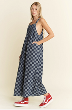 Load image into Gallery viewer, Denim Checkered Jumpsuit / Overalls - Regular & Plus Sizes