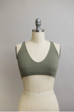 Load image into Gallery viewer, Sage - Seamless Front Lace Racerback Bralette