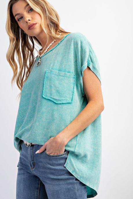 Seafoam - Cotton Linen Mineral Washed Top