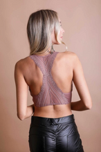 Load image into Gallery viewer, Rose - Seamless Front Lace Racerback Bralette