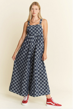 Load image into Gallery viewer, Denim Checkered Jumpsuit / Overalls - Regular & Plus Sizes