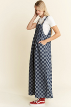Load image into Gallery viewer, Denim Checkered Jumpsuit / Overalls - Regular & Plus Sizes