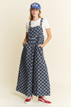 Load image into Gallery viewer, Denim Checkered Jumpsuit / Overalls - Regular & Plus Sizes