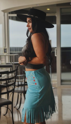 Fringe sales floral skirt