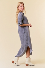 Load image into Gallery viewer, Black Denim - Tencel Denim Shirt Midi Dress