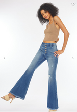 Load image into Gallery viewer, KanCan High Rise Exposed Button Flare Jeans