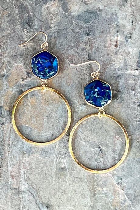 Blue - Janet Hoop Earrings