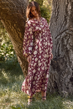 Load image into Gallery viewer, Floral Printed Maxi Dress - Burgundy Multi - Plus Size