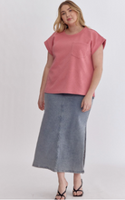 Load image into Gallery viewer, Textured Short Sleeve Top - Coral Pink - Regular &amp; Plus Size