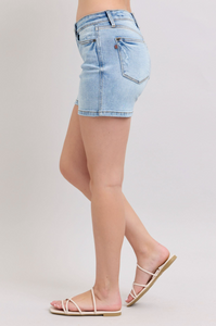 Judy Blue Mid Rise Vintage Wash Dad Shorts