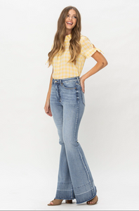 Judy Blue High Waist Tummy Control Release Hem Flare Jeans