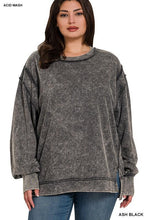 Load image into Gallery viewer, Ash Black - French Terry Exposed Seam Sweatshirt - Plus Size