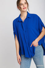 Load image into Gallery viewer, Sapphire - Oversized Hi-Low Shirt