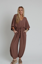 Load image into Gallery viewer, New Love Relaxed Drawstring Jumpsuit - Mocha