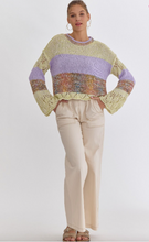 Load image into Gallery viewer, Colorblock Sweater with Crochet Detail