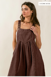 Vintage Washed Corduroy Wide Leg Overalls - Available in 4 Colors