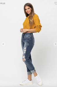 Mid Rise Boyfriend Jeans - Plus Size