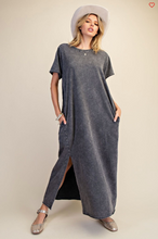 Load image into Gallery viewer, Ash - Mineral Washed Terry Midi Dress - Plus Size