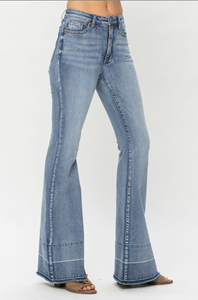 Judy Blue High Waist Tummy Control Release Hem Flare Jeans