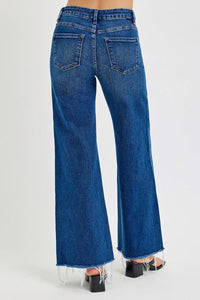 Mid Rise Tummy Control Wide Leg Jeans - Plus Size