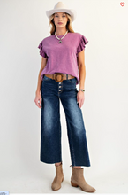 Load image into Gallery viewer, Orchid - Wing Sleeves Cotton Slub Mineral Washed Knit Top