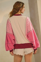 Load image into Gallery viewer, Polar Fleece Color Block Sweatshirt - Plus Size