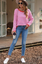 Load image into Gallery viewer, Madelynn Striped Drop Shoulder Sweater