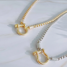 Load image into Gallery viewer, Luxe Pendant Box Chain Necklace - Available in Gold and Two-Toned Silver/Gold