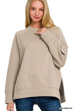 Load image into Gallery viewer, Scuba Round Neck Pullover with Side Slits - Ash Mocha