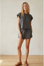 Load image into Gallery viewer, Polka Dot Short Sleeve Top and Shorts Set - Charcoal Gray