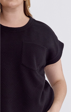 Load image into Gallery viewer, Textured Short Sleeve Top - Black - Regular &amp; Plus Size