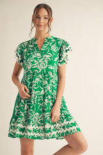 Load image into Gallery viewer, Green - Print Baby Doll Dress
