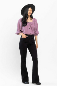 Judy Blues Tummy Control Cut Hem Flare