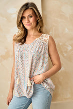 Load image into Gallery viewer, Sleeveless Top with Tassel and Trim