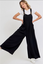 Load image into Gallery viewer, Black - Wide Leg Overalls - Regular &amp; Plus Sizes