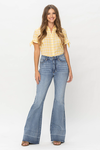 Judy Blue High Waist Tummy Control Release Hem Flare Jeans