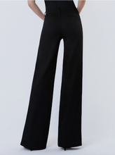 Load image into Gallery viewer, High Rise Trouser Pressed Black Wide Leg Jeans
