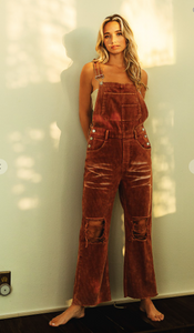 Vintage Washed Corduroy Overalls - REMAINING: Medium Black Charcoal, Small Vintage Camel, Large Vintage Denim & XL Vintage Denim