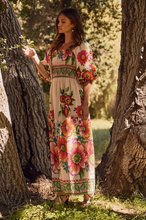Load image into Gallery viewer, Floral Border Printed Maxi Dress - Ecru Multi