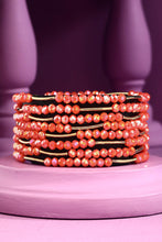 Load image into Gallery viewer, 8 Layer Stackable Glass Bead and Metal Bracelet - Available in 7 Colors