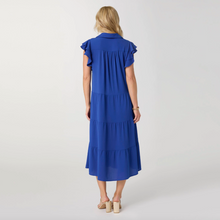 Load image into Gallery viewer, Kendall Flutter Sleeve V Neck Tiered Dress - Cobalt
