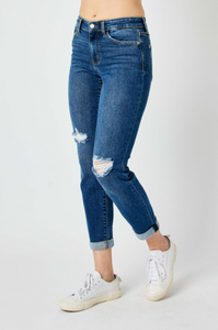 Judy Blue Mid Rise Destroyed Slim Fit Jeans