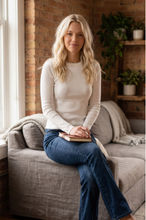 Load image into Gallery viewer, White - Essential Ribbed Long Sleeve Knit Top