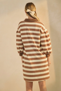 Striped Ottoman Dress - Olive - Plus Size