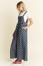 Load image into Gallery viewer, Denim Checkered Jumpsuit / Overalls - Regular &amp; Plus Sizes