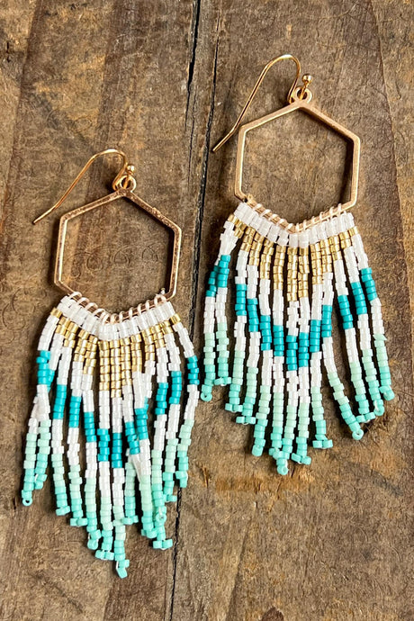 Calypso Earrings - White/Turquoise