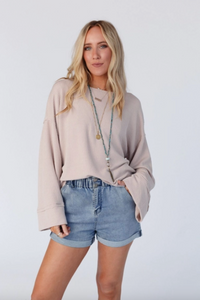 Oat - Love It Round Neckline Textured Top