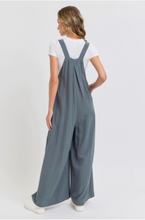 Load image into Gallery viewer, Slate Grey - Wide Leg Overalls - Regular &amp; Plus Sizes